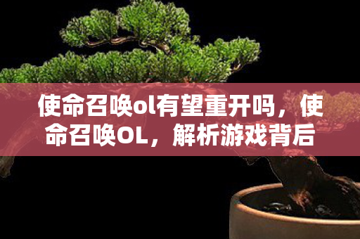 使命召唤ol有望重开吗,使命召唤OL,解析游戏背后的创新与挑战 使命召唤ol有望重开吗,使命召唤OL,解析游戏背后的创新与挑战