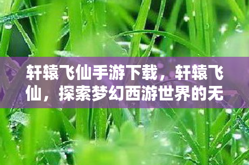 探索梦幻西游世界的无限可能图片