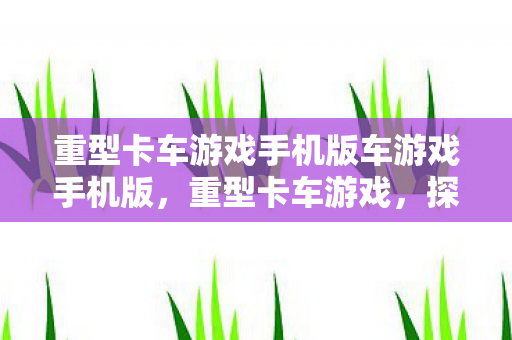 重型卡车游戏手机版车游戏手机版，重型卡车游戏，探索机械巨兽的驾驶乐趣