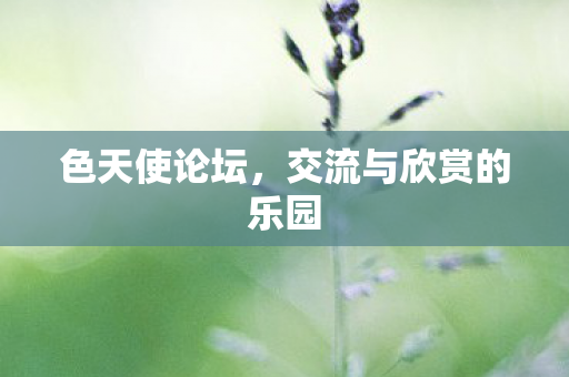 色天使论坛,交流与欣赏的乐园 色天使论坛,交流与欣赏的乐园