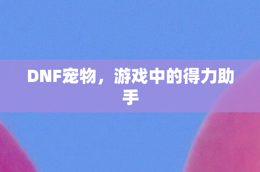 DNF宠物,游戏中的得力助手 DNF宠物,游戏中的得力助手