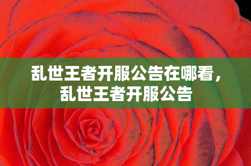 乱世王者开服公告在哪看,乱世王者开服公告 乱世王者开服公告在哪看,乱世王者开服公告