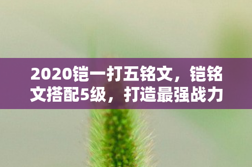 2020铠一打五铭文,铠铭文搭配5级,打造最强战力的关键 2020铠一打五铭文,铠铭文搭配5级,打造最强战力的关键