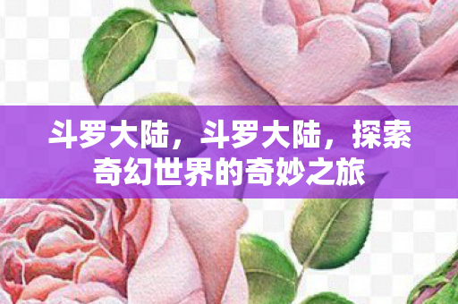 斗罗大陆,斗罗大陆,探索奇幻世界的奇妙之旅 斗罗大陆,斗罗大陆,探索奇幻世界的奇妙之旅