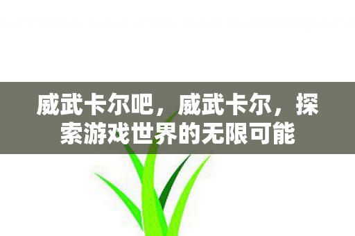威武卡尔吧,威武卡尔,探索游戏世界的无限可能 威武卡尔吧,威武卡尔,探索游戏世界的无限可能