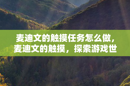 麦迪文的触摸任务怎么做，麦迪文的触摸，探索游戏世界的无限可能
