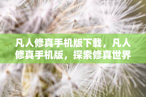 凡人修真手机版下载,凡人修真手机版,探索修真世界的奇妙之旅 凡人修真手机版下载,凡人修真手机版,探索修真世界的奇妙之旅
