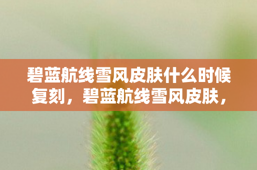 碧蓝航线雪风皮肤什么时候复刻，碧蓝航线雪风皮肤，深海之蓝的梦幻之旅