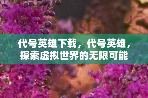 代号英雄下载,代号英雄,探索虚拟世界的无限可能 代号英雄下载,代号英雄,探索虚拟世界的无限可能