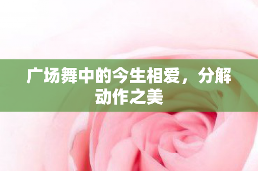 广场舞中的今生相爱,分解动作之美 广场舞中的今生相爱,分解动作之美