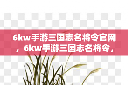 6kw手游三国志名将令官网,6kw手游三国志名将令,策略与智慧的碰撞 6kw手游三国志名将令官网,6kw手游三国志名将令,策略与智慧的碰撞