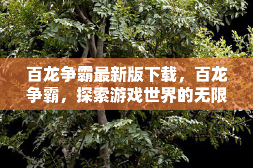 百龙争霸最新版下载,百龙争霸,探索游戏世界的无限可能 百龙争霸最新版下载,百龙争霸,探索游戏世界的无限可能