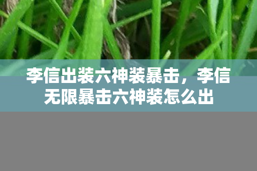 李信出装六神装暴击,李信无限暴击六神装怎么出 李信出装六神装暴击,李信无限暴击六神装怎么出