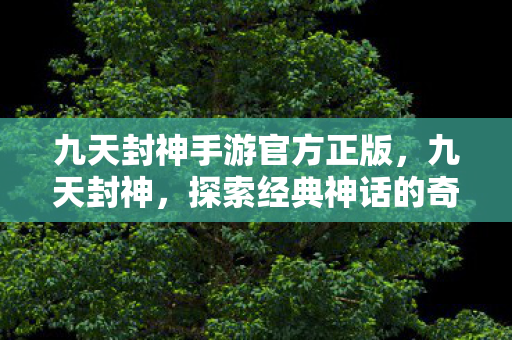九天封神手游官方正版，九天封神，探索经典神话的奇幻之旅