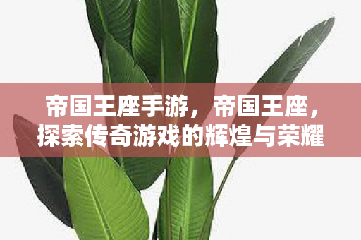帝国王座手游，帝国王座，探索传奇游戏的辉煌与荣耀
