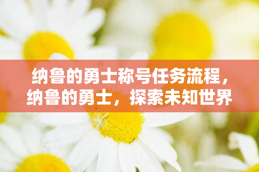纳鲁的勇士称号任务流程，纳鲁的勇士，探索未知世界的勇者之旅