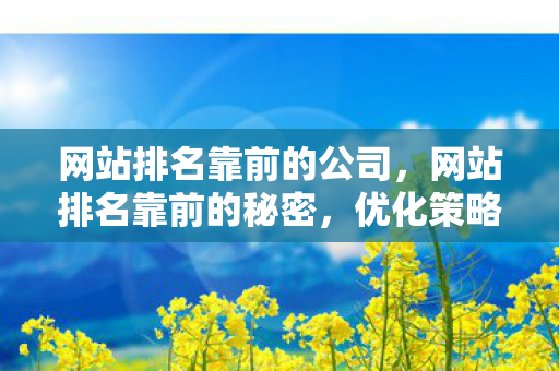 网站排名靠前的公司,网站排名靠前的秘密,优化策略与用户体验的完美结合 网站排名靠前的公司,网站排名靠前的秘密,优化策略与用户体验的完美结合