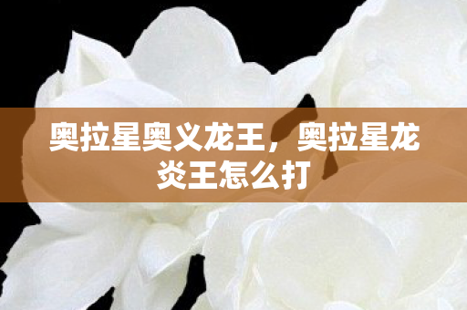 奥拉星奥义龙王,奥拉星龙炎王怎么打 奥拉星奥义龙王,奥拉星龙炎王怎么打