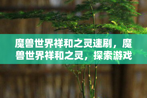 魔兽世界祥和之灵速刷,魔兽世界祥和之灵,探索游戏世界的神秘力量 魔兽世界祥和之灵速刷,魔兽世界祥和之灵,探索游戏世界的神秘力量