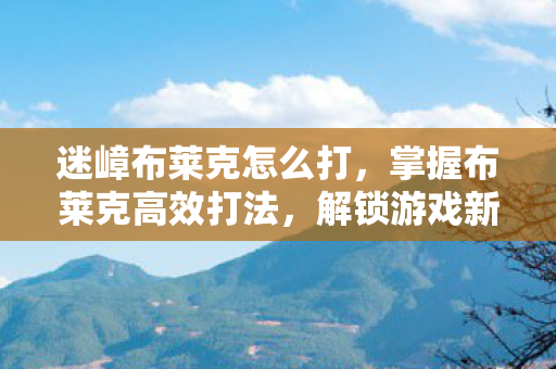 迷嶂布莱克怎么打,掌握布莱克高效打法,解锁游戏新境界 迷嶂布莱克怎么打,掌握布莱克高效打法,解锁游戏新境界