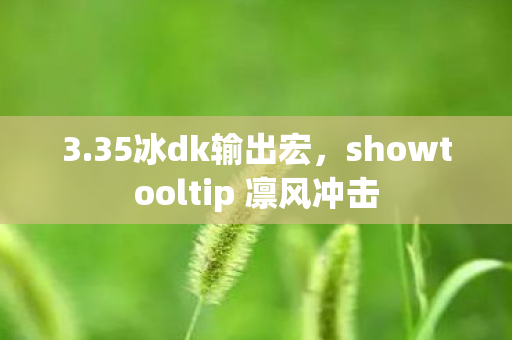 3.35冰dk输出宏，showtooltip 凛风冲击