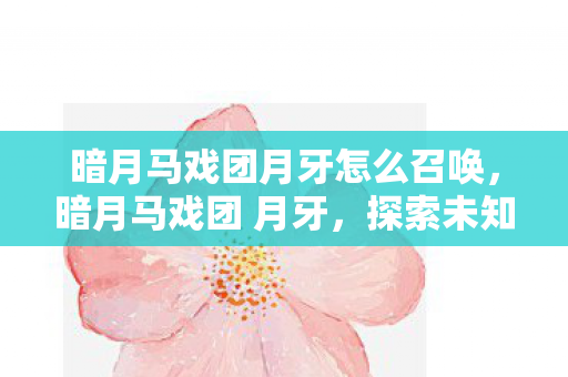 暗月马戏团月牙怎么召唤,暗月马戏团 月牙,探索未知世界的奇幻之旅 暗月马戏团月牙怎么召唤,暗月马戏团 月牙,探索未知世界的奇幻之旅