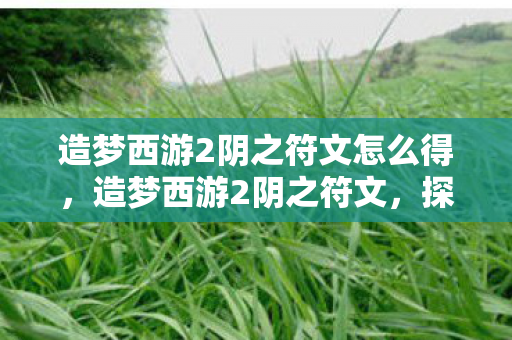 造梦西游2阴之符文怎么得,造梦西游2阴之符文,探索古老神秘的力量 造梦西游2阴之符文怎么得,造梦西游2阴之符文,探索古老神秘的力量
