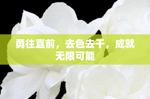 勇往直前,去色去干,成就无限可能 勇往直前,去色去干,成就无限可能
