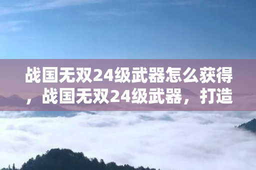战国无双24级武器怎么获得,战国无双24级武器,打造顶级战斗力的秘密 战国无双24级武器怎么获得,战国无双24级武器,打造顶级战斗力的秘密