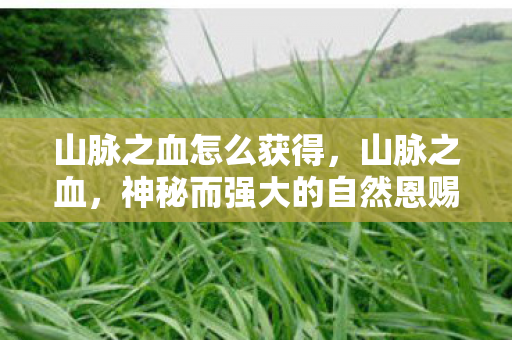 山脉之血怎么获得,山脉之血,神秘而强大的自然恩赐 山脉之血怎么获得,山脉之血,神秘而强大的自然恩赐