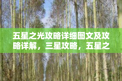 五星之光攻略详细图文及攻略详解,三星攻略,五星之光 五星之光攻略详细图文及攻略详解,三星攻略,五星之光