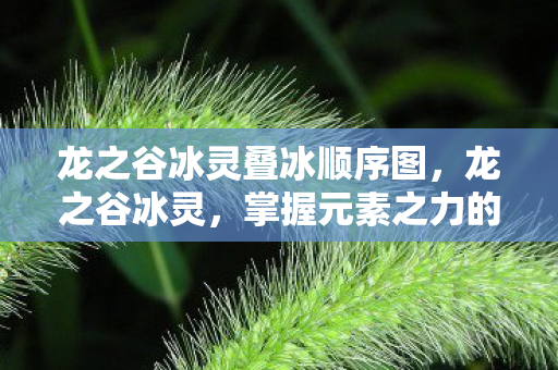 龙之谷冰灵叠冰顺序图,龙之谷冰灵,掌握元素之力的神秘存在 龙之谷冰灵叠冰顺序图,龙之谷冰灵,掌握元素之力的神秘存在
