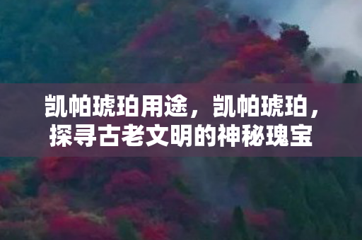 凯帕琥珀用途，凯帕琥珀，探寻古老文明的神秘瑰宝