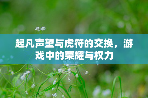 起凡声望与虎符的交换，游戏中的荣耀与权力