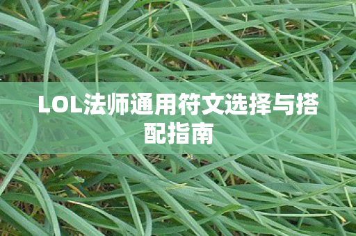 LOL法师通用符文选择与搭配指南 LOL法师通用符文选择与搭配指南