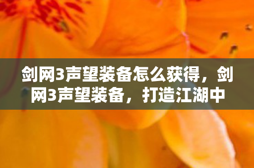 剑网3声望装备怎么获得,剑网3声望装备,打造江湖中的独特风采 剑网3声望装备怎么获得,剑网3声望装备,打造江湖中的独特风采