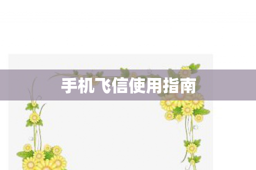 手机飞信使用指南 手机飞信使用指南