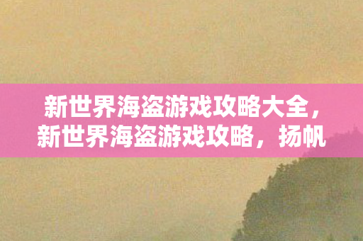 新世界海盗游戏攻略大全图片