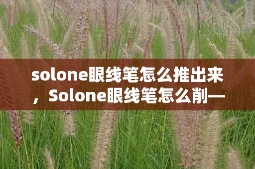solone眼线笔怎么推出来图片