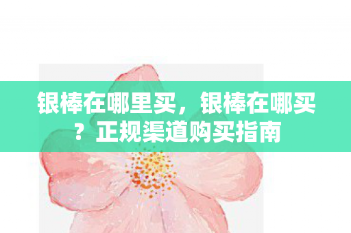 银棒在哪里买,银棒在哪买?正规渠道购买指南 银棒在哪里买,银棒在哪买?正规渠道购买指南