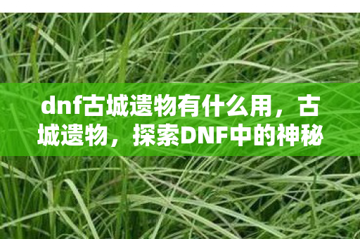 dnf古城遗物有什么用,古城遗物,探索DNF中的神秘宝藏 dnf古城遗物有什么用,古城遗物,探索DNF中的神秘宝藏
