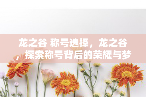 探索称号背后的荣耀与梦想图片
