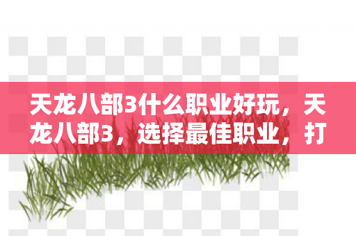 天龙八部3什么职业好玩，天龙八部3，选择最佳职业，打造卓越角色