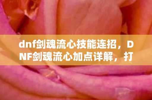 dnf剑魂流心技能连招，DNF剑魂流心加点详解，打造高效战斗体验