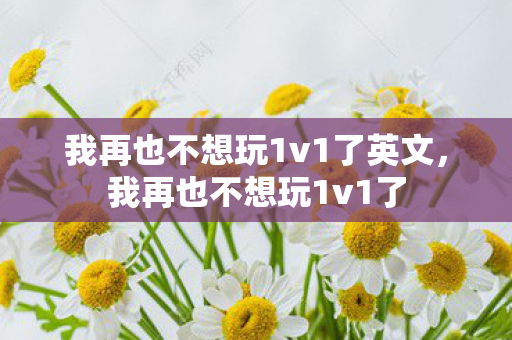 我再也不想玩1v1了英文,我再也不想玩1v1了 我再也不想玩1v1了英文,我再也不想玩1v1了
