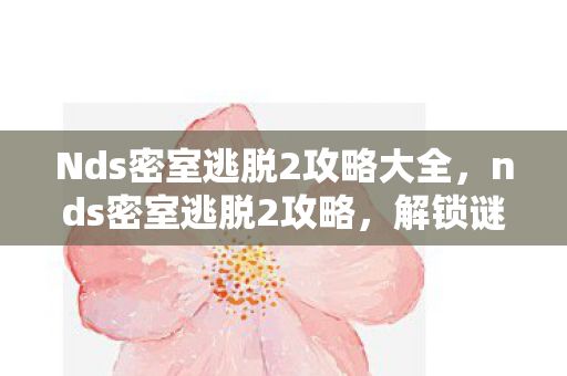 Nds密室逃脱2攻略大全，nds密室逃脱2攻略，解锁谜题，逃出密室！