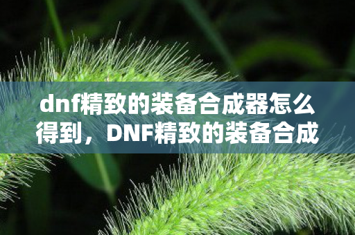 dnf精致的装备合成器怎么得到,DNF精致的装备合成器获取攻略 dnf精致的装备合成器怎么得到,DNF精致的装备合成器获取攻略