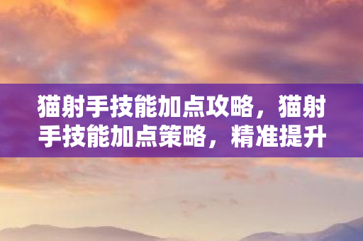猫射手技能加点攻略，猫射手技能加点策略，精准提升战斗效率