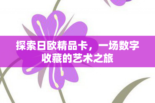 探索日欧精品卡，一场数字收藏的艺术之旅