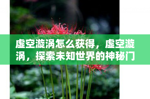 虚空漩涡怎么获得，虚空漩涡，探索未知世界的神秘门户